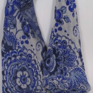 Delfts blauw bloemen sjaal