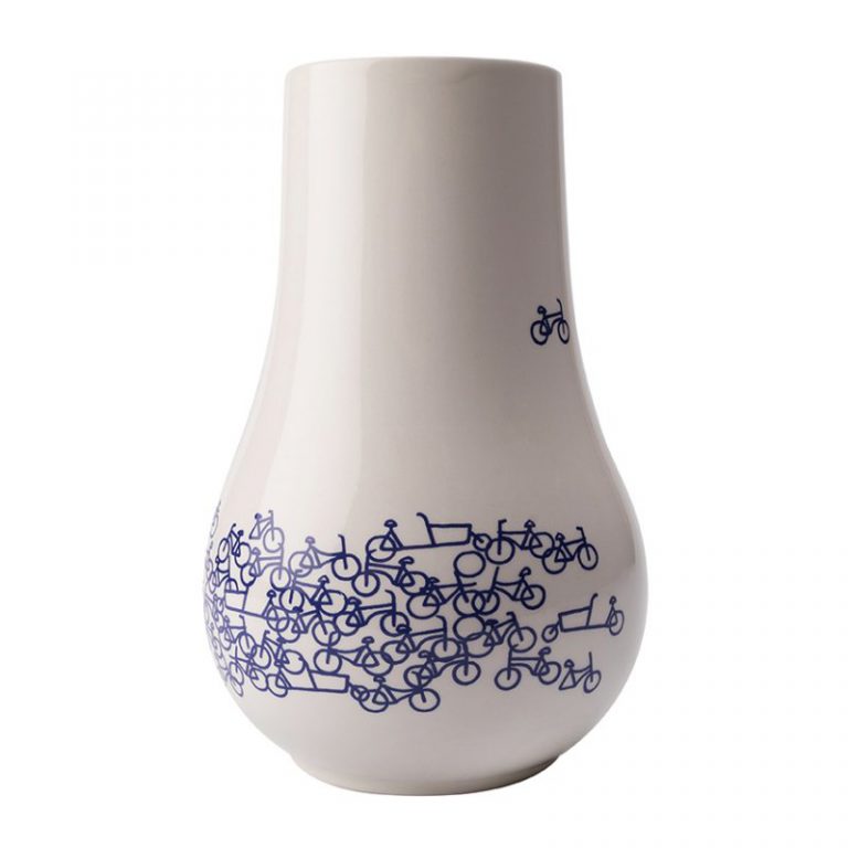 Vaas de blauwe fiets