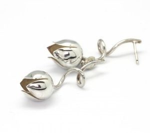 Silver Tulip earrings